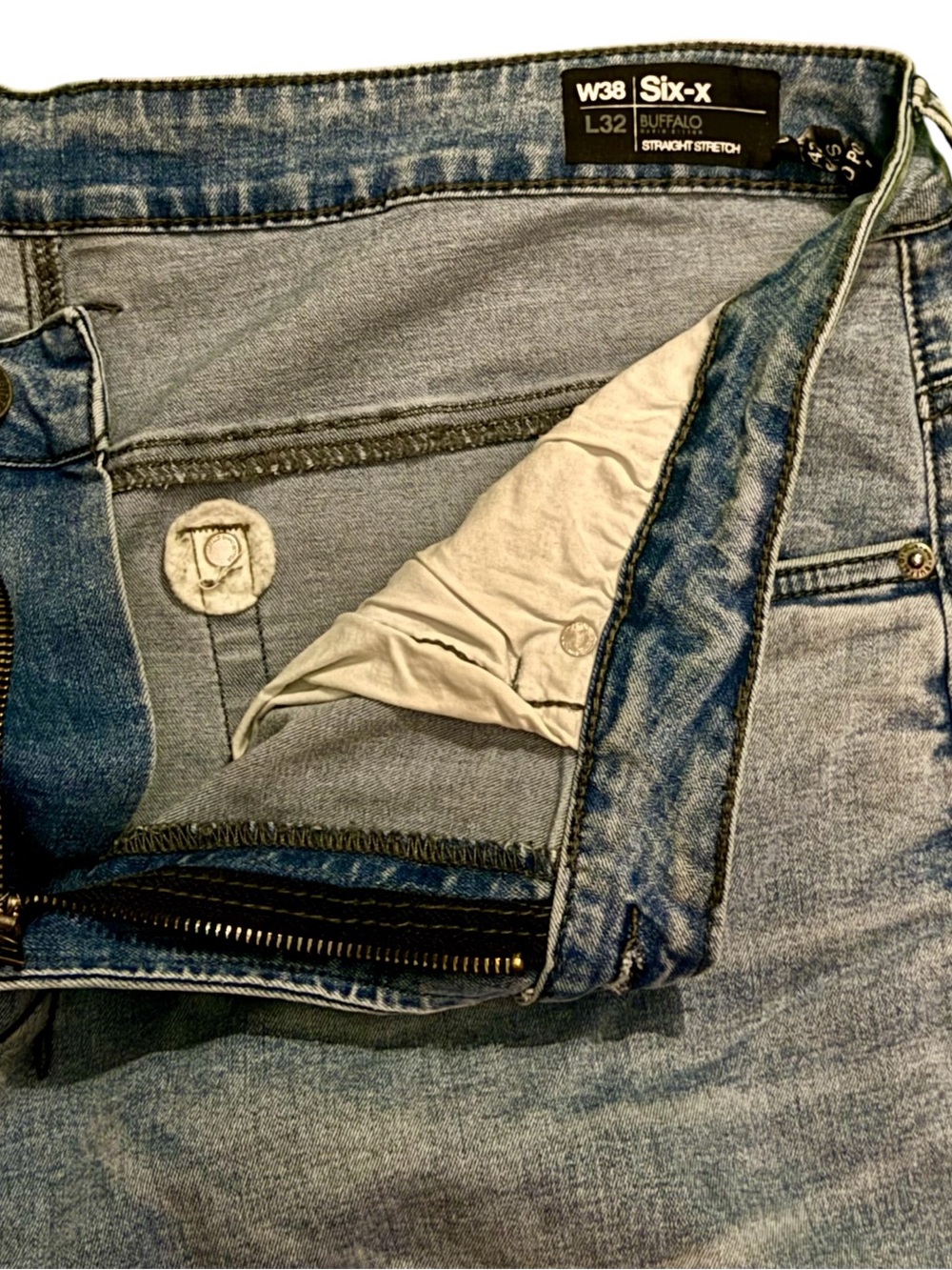 Buffalo David Bitton Light Blue Straight Jeans with Zipper Fly